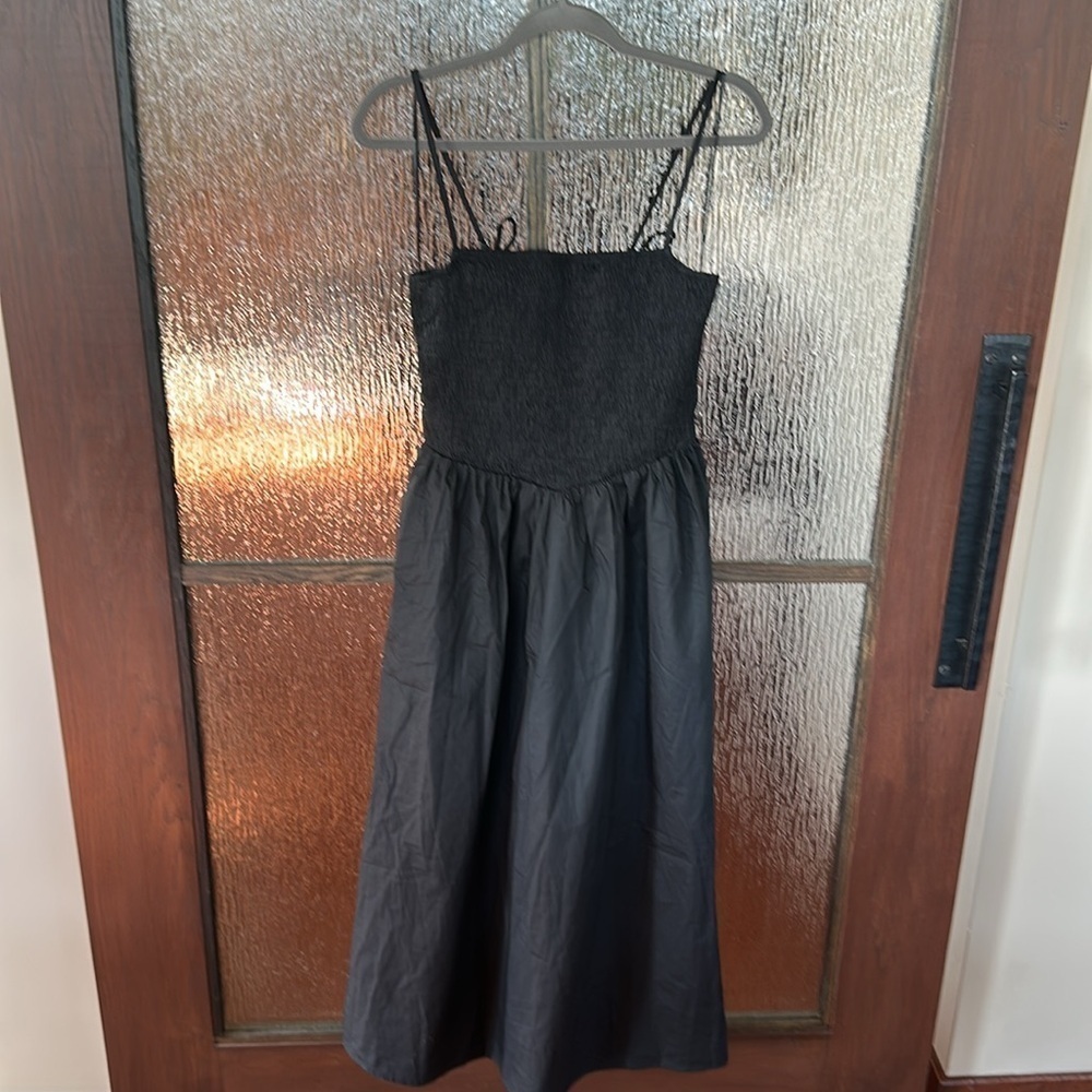Nordstroms brand Elegant Black Midi sundress bow straps size small - Picture 6 of 10
